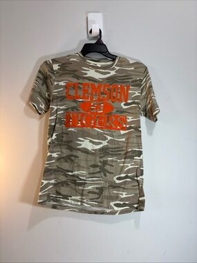 Clemson Tigers Camo Short Sleeve T-Shirt - Orange Print Womens  1140